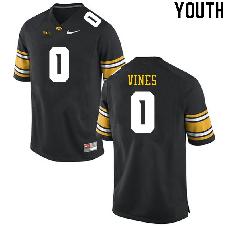 Youth #0 Diante Vines Iowa Hawkeyes College Football Jerseys Sale-Black